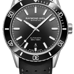 Raymond Weil Herrklocka 2775-SR1-20051 Freelancer Svart/Gummi ⌀42.5