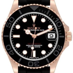 Rolex Damklocka 268655-0002 Yacht-Master 37 Svart/Gummi ⌀37 mm