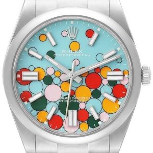 Rolex Herrklocka 124300-0008 Oyster Perpetual 36 Turkos/Stål ⌀41 mm