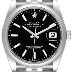 Rolex Herrklocka 126200-0003 Datejust 36 Svart/Stål ⌀36 mm