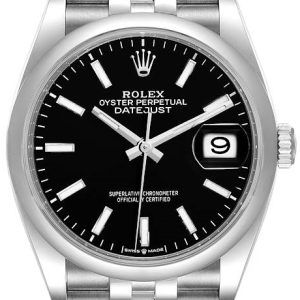 Rolex Herrklocka 126200-0003 Datejust 36 Svart/Stål ⌀36 mm