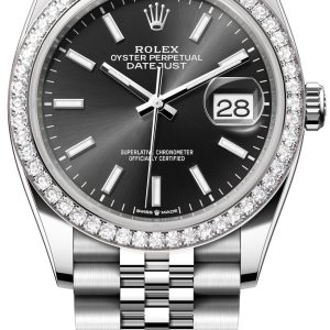 Rolex Herrklocka 126284RBR-0007 Datejust 36 Svart/Stål Ø36 mm
