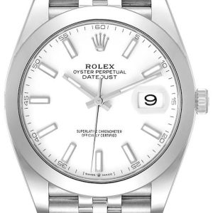 Rolex Herrklocka 126300-0006 Datejust 41 Vit/Stål ⌀41 mm