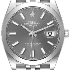 Rolex Herrklocka 126300-0008 Datejust 41 Grå/Stål ⌀41 mm