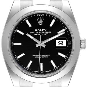 Rolex Herrklocka 126300-0011 Datejust 41 Svart/Stål ⌀41 mm