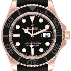 Rolex Herrklocka 126655-0002 Yacht-Master 40 Svart/Gummi ⌀40 mm