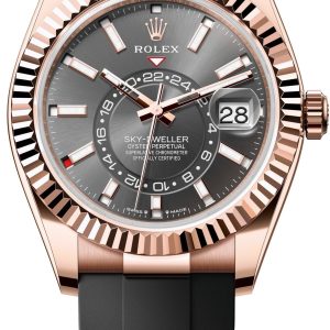Rolex Herrklocka 336235-0004 Sky-Dweller Grå/Gummi ⌀42 mm