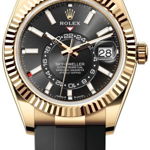 Rolex Herrklocka 336238-0002 Sky-Dweller Svart/Gummi ⌀42 mm