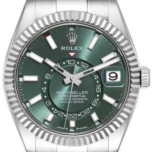 Rolex Herrklocka 336934-0001 Sky-Dweller Grön/Stål ⌀42 mm