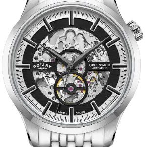 Rotary Herrklocka GB02945/87 Greenwich Svart/Stål Ø42 mm