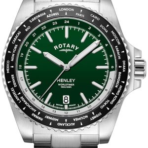 Rotary Herrklocka GB05370/78 Henley Grön/Stål Ø41 mm