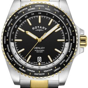 Rotary Herrklocka GB05371/04 Henley Svart/Gulguldtonat stål Ø41 mm