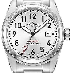 Rotary Herrklocka GB05470/22 Commando Silverfärgad/Stål Ø42 mm