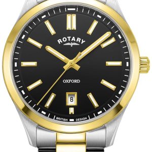 Rotary Herrklocka GB05521/04 Contemporary Svart/Gulguldtonat stål