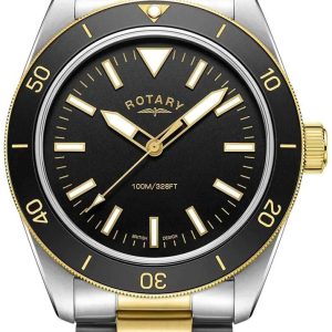 Rotary Herrklocka GB05661/04 Heritage Svart/Gulguldtonat stål Ø41 mm