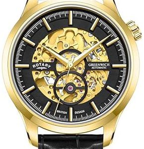 Rotary Herrklocka GS02948/04 Greenwich Svart/Läder Ø42 mm
