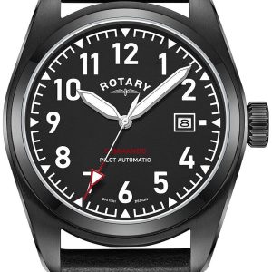 Rotary Herrklocka GS05474/19 Commando Svart/Läder Ø42 mm