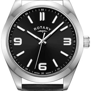 Rotary Herrklocka GS05770/04 Heritage Svart/Läder Ø40 mm