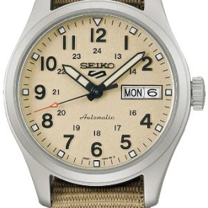 Seiko 5 Sports Damklocka SRPJ83K1 Beige/Textil Ø36 mm