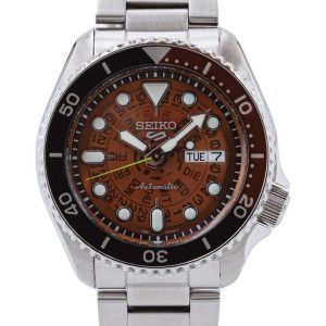 Seiko 5 Sports Herrklocka SRPJ47K1 Skeleton Dial Brun/Stål Ø43 mm