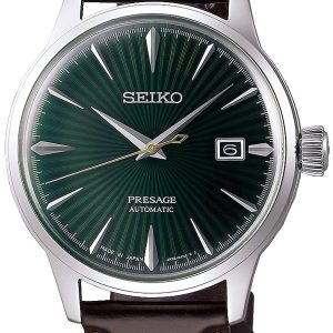 Seiko Herrklocka SRPD37J1 Presage Grön/Läder ⌀40.5 mm