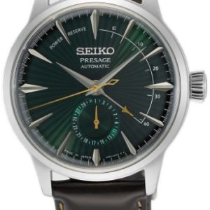 Seiko Herrklocka SSA459J1 Presage Grön/Läder ⌀40.5 mm