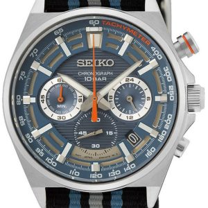Seiko Herrklocka SSB409P1 Classic Blå/Textil Ø41 mm