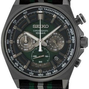 Seiko Herrklocka SSB411P1 Classic Grön/Textil Ø41 mm