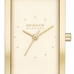 skagen damklocka skw3098 hagen vit/guldtonat stål ⌀22 mm