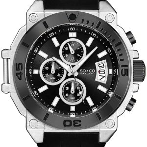 So & Co New York Herrklocka 5231.6 Hudson Svart/Gummi Ø50 mm