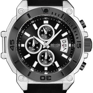 So & Co New York Herrklocka 5231.6 Hudson Svart/Gummi Ø50 mm