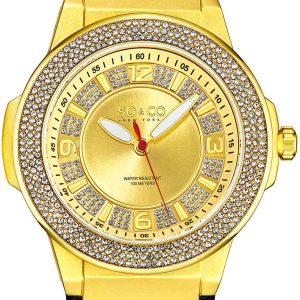 So & Co New York Herrklocka 5565L.2 Madison Guld/Läder Ø48 mm