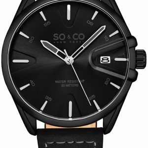 So & Co New York Herrklocka 5594.5 Madison Svart/Läder Ø44 mm