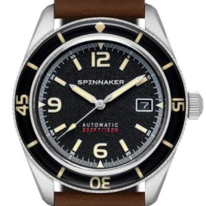 Spinnaker Herrklocka SP-5055-01 Fleuss Svart/Läder ⌀43 mm