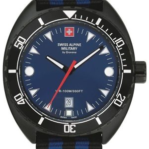 Swiss Alpine Military Herrklocka 7066.1675 Turtle Blå/Textil ⌀44 mm
