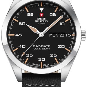 Swiss Military by Chrono Herrklocka SM34087.04 Classic Svart/Läder