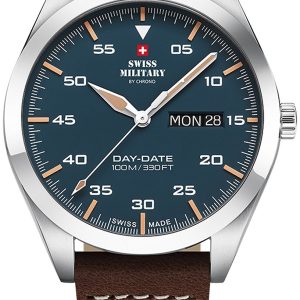 Swiss Military by Chrono Herrklocka SM34087.05 Classic Blå/Läder