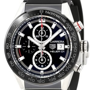 TAG Heuer Herrklocka CAR201Z.FT6046 Carrera Svart/Gummi ⌀43 mm