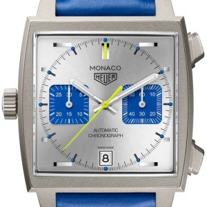 TAG Heuer Herrklocka CAW218C.FC6548 Monaco Racing Blue Grå/Läder