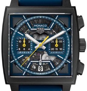 TAG Heuer Herrklocka CBL2188.FT6261 Monaco Svart/Gummi