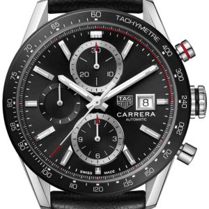 TAG Heuer Herrklocka CBM2110.FC6454 Carrera Svart/Läder ⌀41 mm