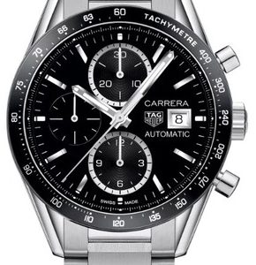 TAG Heuer Herrklocka CV201AJ.BA0715 Carrera Svart/Stål ⌀41 mm