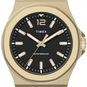 Timex Herrklocka TW2V02100 Essex Avenue Svart/Gulguldtonat stål Ø40