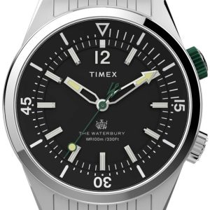 Timex Herrklocka TW2V49700 The Waterbury Svart/Stål ⌀41 mm