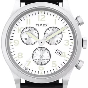 Timex Herrklocka TW2W48100 The Waterbury Vit/Läder Ø42 mm