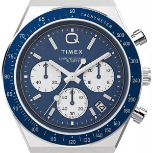 Timex Herrklocka TW2W51700 Q Blå/Läder Ø40 mm