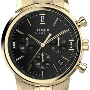 Timex Herrklocka TW2W59900 Marlin Svart/Gulguldtonat stål Ø40 mm