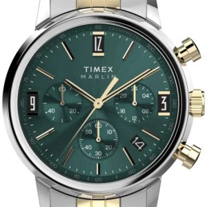 Timex Herrklocka TW2W60000 Marlin Grön/Gulguldtonat stål Ø40 mm