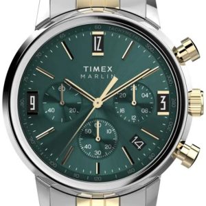 Timex Herrklocka TW2W60000 Marlin Grön/Gulguldtonat stål Ø40 mm