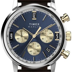 Timex Herrklocka TW2W60400 Marlin Blå/Läder Ø40 mm